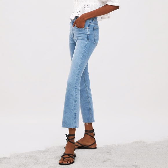 zara mid rise cropped jeans